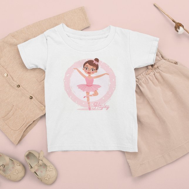 Camiseta De Bebé Ballerina rosa personalizada (Subido por el creador)