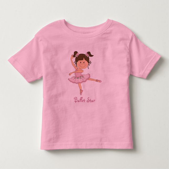 Camiseta De Bebé Ballet Estrella Cuta Rosa (Anverso)