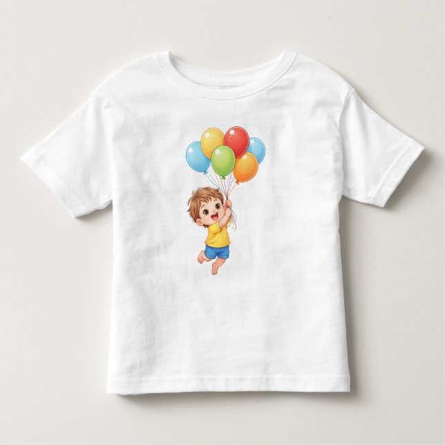 Camiseta De Bebé Balloon Birthday Toddler T-Shirt – Happy Little Ki (Anverso)
