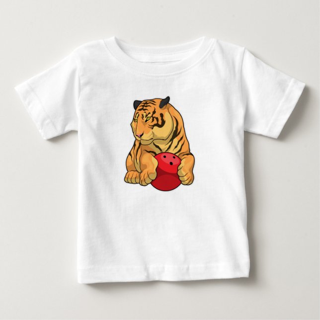 Camiseta De Bebé Balón de bolos del Tigre (Anverso)