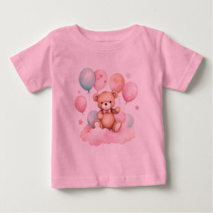 Camiseta De Bebé Balón de color de agua dulce Oso de peluche en la