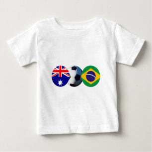 Camiseta De Bebé Balón de fútbol Australia y Brasil Bandera el MUSE