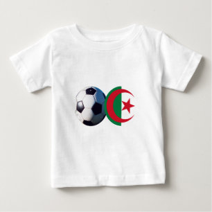 Camiseta De Bebé Balón de fútbol Bandera de Argelia2 El MUSEO Zazzl