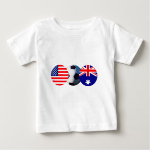 Camiseta De Bebé Balón de fútbol bandera de Australia y Estados Uni