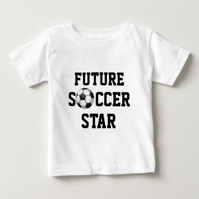 Camiseta De Bebé Balón de fútbol, estrella de fútbol (Anverso)