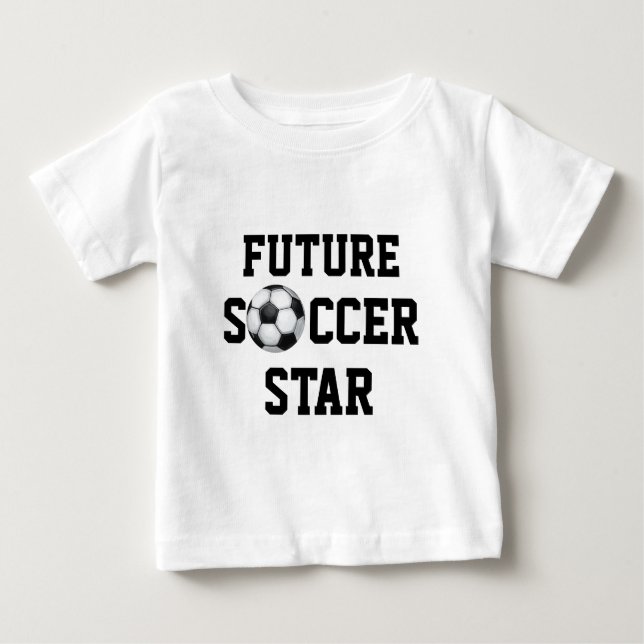 Camiseta De Bebé Balón de fútbol, estrella de fútbol (Anverso)