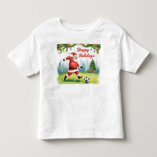 Camiseta De Bebé Balón de fútbol para Navidades con Santa Claus