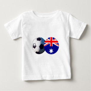 Camiseta De Bebé Balón de fútbol y bandera de Australia el Zazzle d