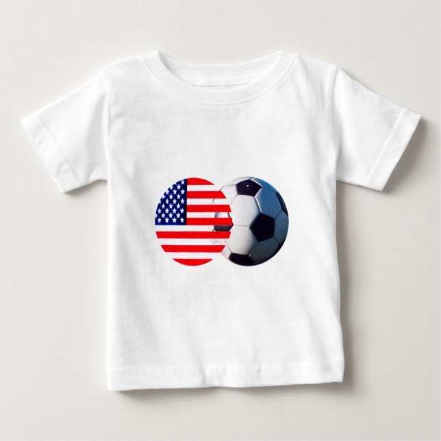 Camiseta De Bebé Balón de fútbol y bandera de Estados Unidos el Zaz (Anverso)