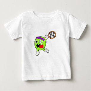 Camiseta De Bebé Balón de tenis con raqueta de tenis
