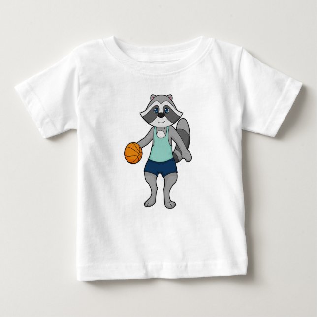 Camiseta De Bebé Baloncestista Racoon (Anverso)