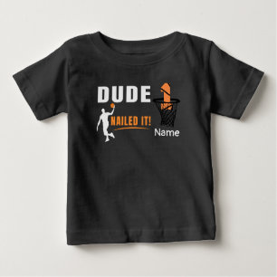 Camiseta De Bebé Baloncesto 1er cumpleaños con número en mini aro