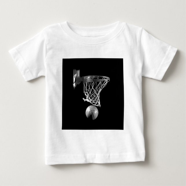 Camiseta De Bebé Baloncesto blanco y negro (Anverso)