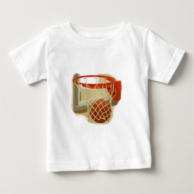 Camiseta De Bebé Baloncesto cayendo por encima del aro (Anverso)