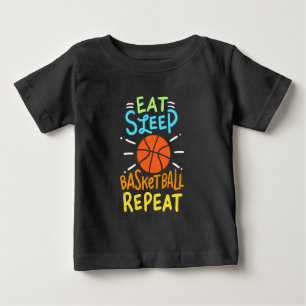 Camiseta De Bebé Baloncesto - Come Duerme Baloncesto Repite