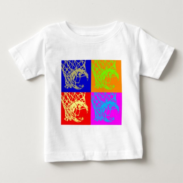 Camiseta De Bebé Baloncesto de arte pop (Anverso)