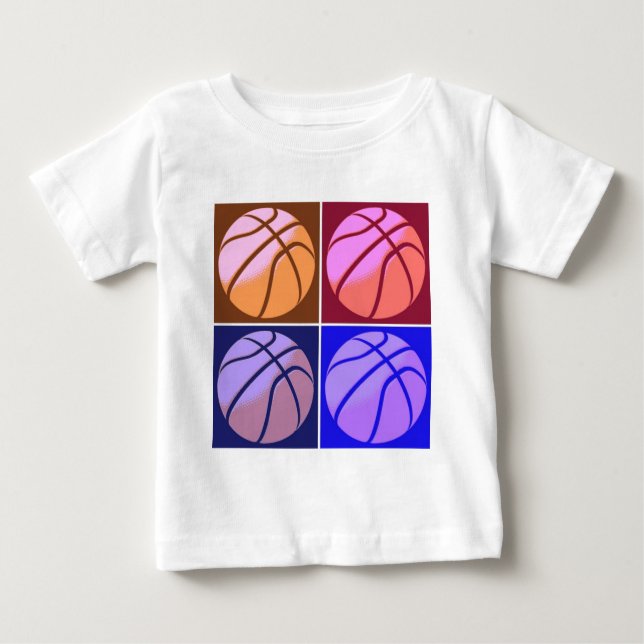 Camiseta De Bebé Baloncesto de arte pop (Anverso)