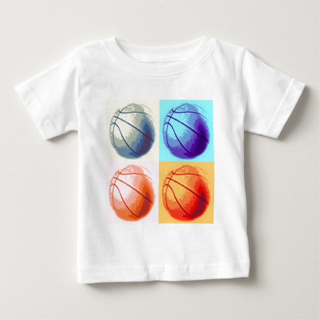 Camiseta De Bebé Baloncesto de arte pop (Anverso)