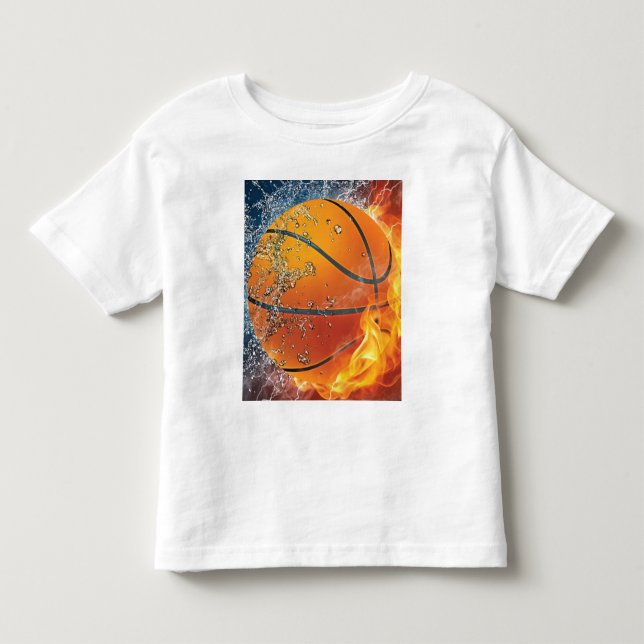 Camiseta De Bebé Baloncesto en llamas (Anverso)