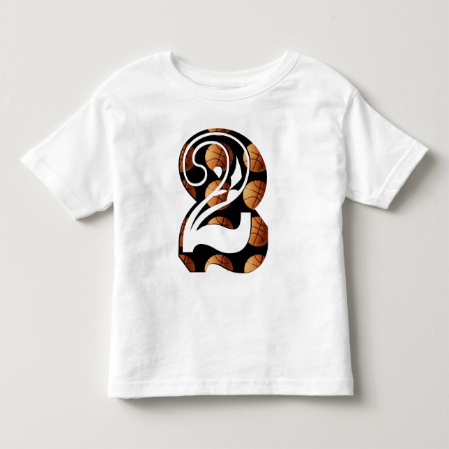 Camiseta De Bebé Baloncesto número dos, Logo de la imagen, (Anverso)
