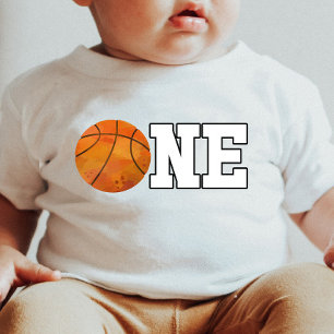 Camiseta De Bebé Baloncesto tema UNO primer cumpleaños