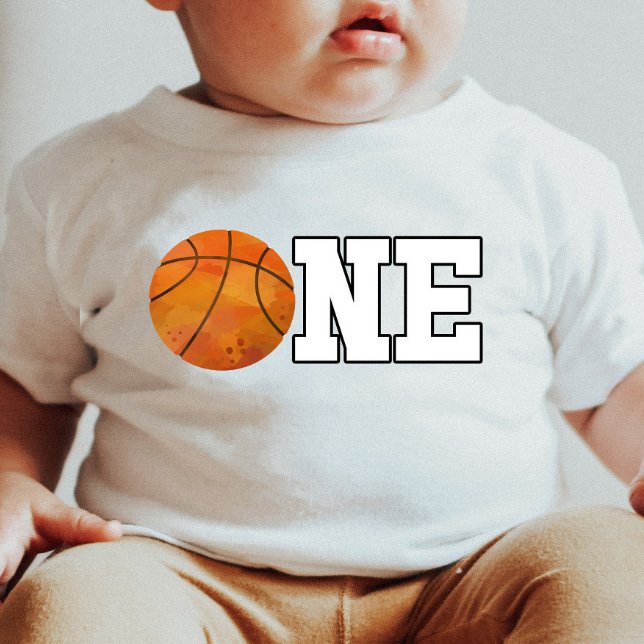 Camiseta De Bebé Baloncesto tema UNO primer cumpleaños (Subido por el creador)