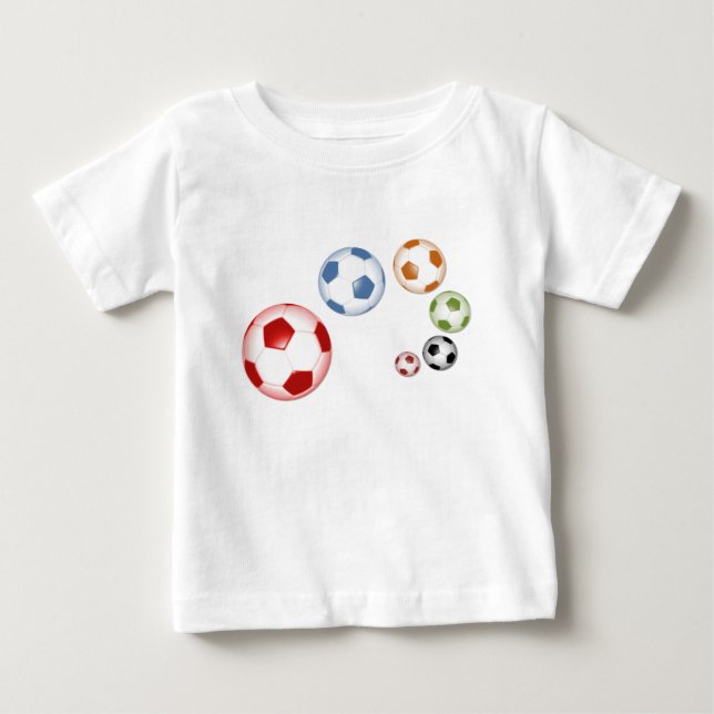 Camiseta De Bebé balones de fútbol (Anverso)
