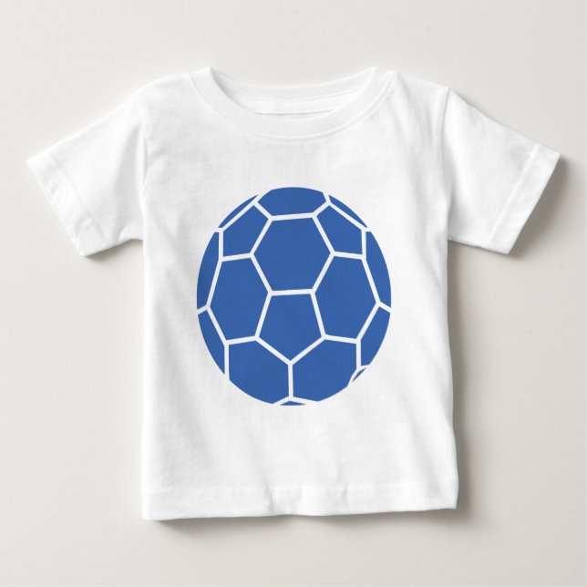 Camiseta De Bebé balonmano azul de la bola (Anverso)