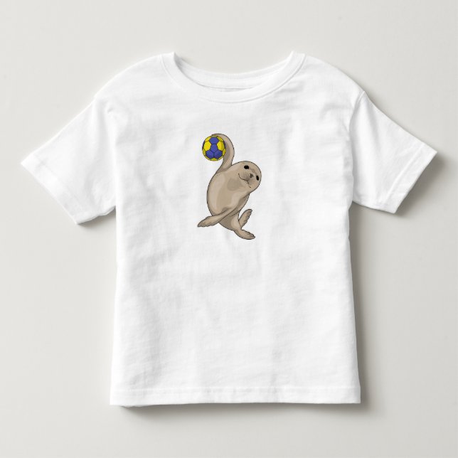 Camiseta De Bebé Balonmano de jugador de balonmano de sellado (Anverso)