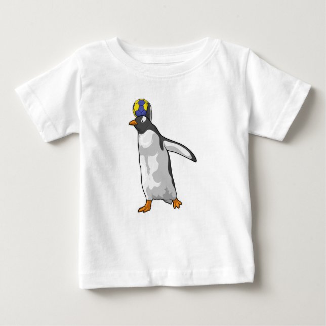 Camiseta De Bebé Balonmano del jugador de balonmano de pingüino (Anverso)