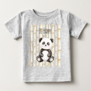 Camiseta De Bebé Bambú de Panda Feliz