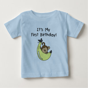 Camiseta De Bebé Banana - Boy Monkey Primer cumpleaños