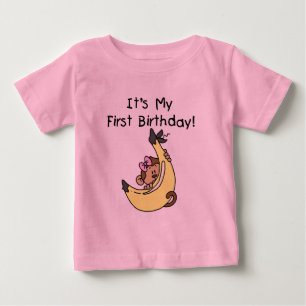 Camiseta De Bebé Banana - Chica Mono Primer Cumpleaños