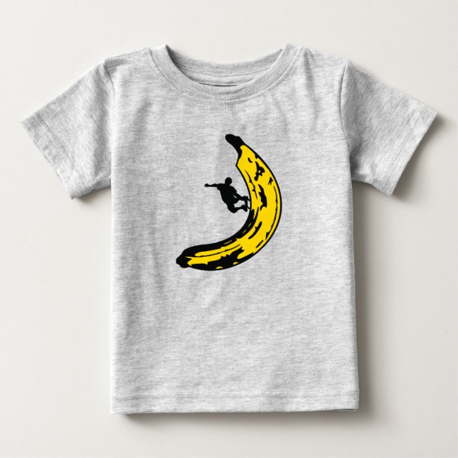 Camiseta De Bebé Banana de patinaje deportivo divertida (Anverso)
