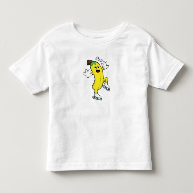 Camiseta De Bebé Banana en patinaje sobre hielo con patines de hiel (Anverso)