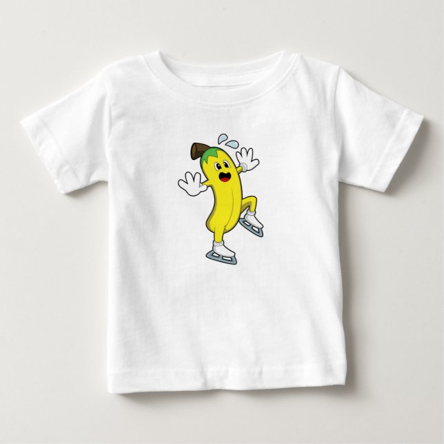 Camiseta De Bebé Banana en patinaje sobre hielo con patines de hiel (Anverso)