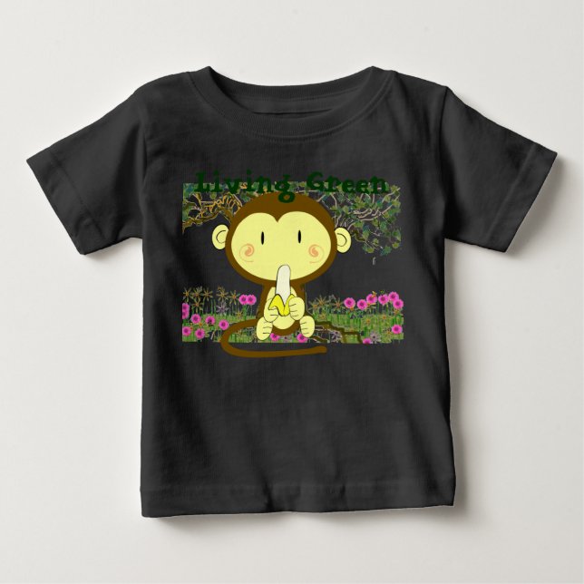 Camiseta De Bebé Bananas de monos verdes vivos desaparecidas (Anverso)