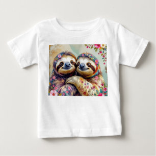Camiseta De Bebé Bandas acuáticas florales 1