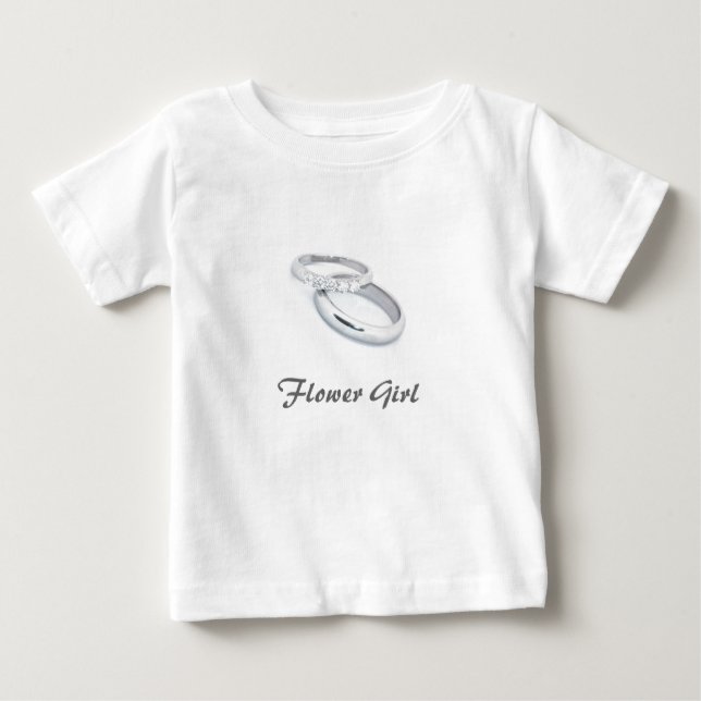 Camiseta De Bebé Bandas Bodas de Flor/Plata (Anverso)