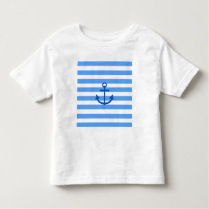 Camiseta De Bebé Bandas de anclaje Azul y Blanco