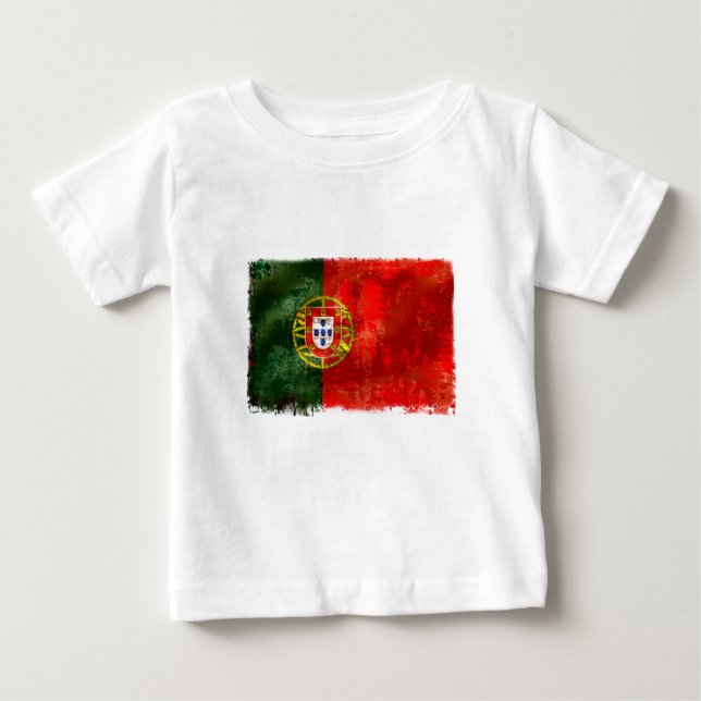 Camiseta De Bebé Bandeira Portuguesa - Estilo retro (Anverso)