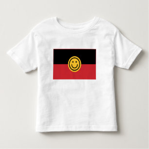 Camiseta De Bebé Bandera aborigen australiana con cara de sonrisa