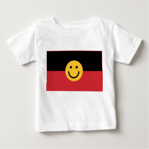 Camiseta De Bebé Bandera aborigen australiana con cara de sonrisa