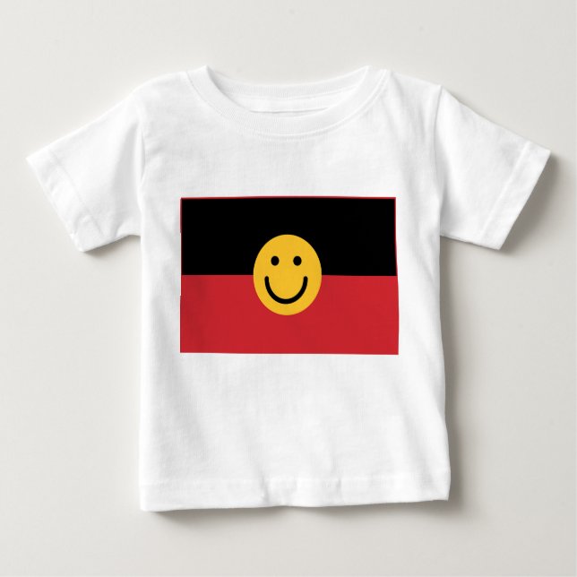 Camiseta De Bebé Bandera aborigen australiana con cara de sonrisa (Anverso)