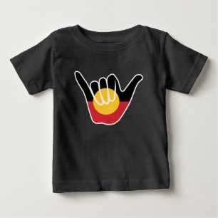 Camiseta De Bebé Bandera aborigen australiana Shaka, cartel de perd