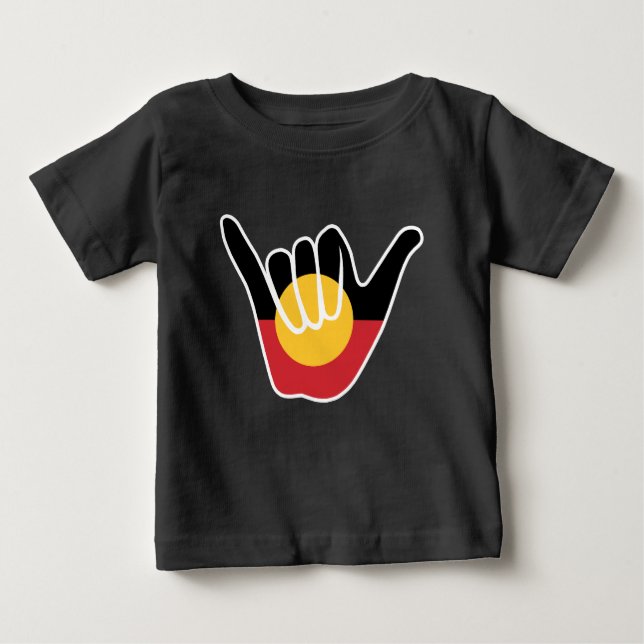 Camiseta De Bebé Bandera aborigen australiana Shaka, cartel de perd (Anverso)