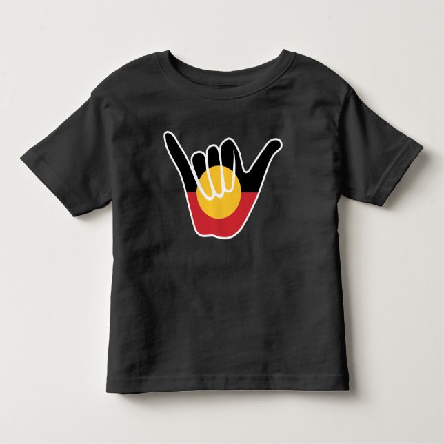 Camiseta De Bebé Bandera aborigen australiana Shaka, cartel de perd (Anverso)