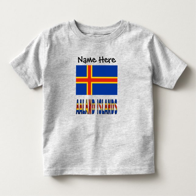 Camiseta De Bebé Bandera Ålander de las Islas Ashland personalizada (Anverso)