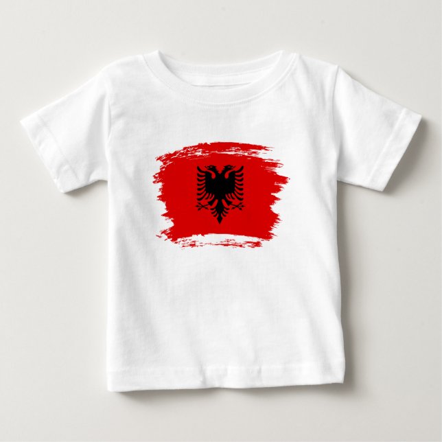 Camiseta De Bebé Bandera albanesa (Anverso)