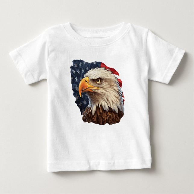 Camiseta De Bebé Bandera americana águila calva (Anverso)